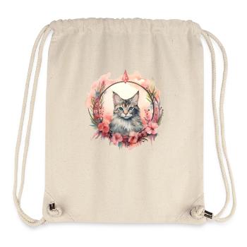 Manx Cat Boho Style, Love Cats - Stanley/Stella Recycled Gym Bag - natural - Front