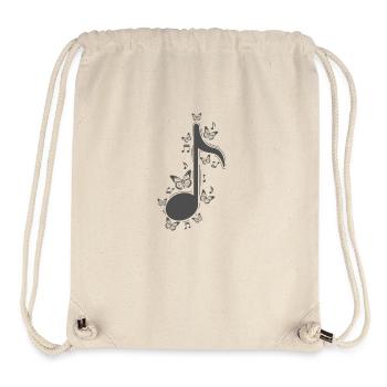 Note de musique avec musique de papillons - Sac à cordon recyclé Stanley/Stella - blanc naturel - Devant