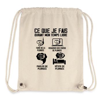 Ce Que Je Fais Durant Mon Temps Libre Plongée - Sac à cordon recyclé Stanley/Stella - blanc naturel - Devant