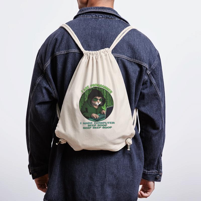 Ich bin Programmierer, grün, Programmierkatze Stanley/Stella recycelter Gym Bag