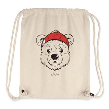 Cartoon bear in winter hat - Stanley/Stella Recycled Gym Bag - natural - Front