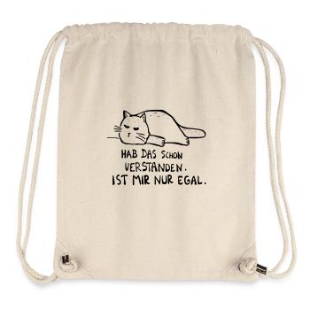 faule Katze Spruch Geschenkidee Katzenfreund egal - Stanley/Stella recycelter Gym Bag - Naturweiß - Vorne