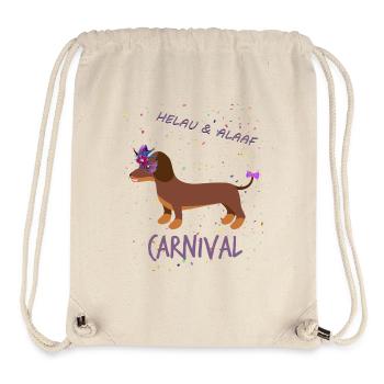 Dame, Teckel, Carnaval, Fasching, Helau, Alaaf - Sac à cordon recyclé Stanley/Stella - blanc naturel - Devant