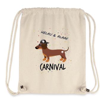 Teckel, Carnaval, Carnaval, Helau, Alaaf, Pirate - Sac à cordon recyclé Stanley/Stella - blanc naturel - Devant
