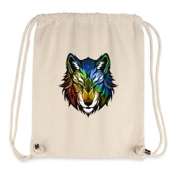 Wolf Kopf Bunt - Stanley/Stella recycelter Gym Bag - Naturweiß - Vorne