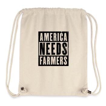 America Needs Farmers - Geschenk für USA Bauern - Stanley/Stella recycelter Gym Bag - Naturweiß - Vorne