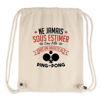 Une Fille Et joueur de ping-pong - Sac à cordon recyclé Stanley/Stella - blanc naturel - Devant