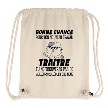 Départ Collègue Travail & Nouvel Emploi - Adieu - Sac à cordon recyclé Stanley/Stella - blanc naturel - Devant