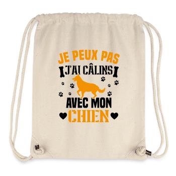 Ich kann nicht mit meinem Hundehumor kuscheln - Stanley/Stella recycelter Gym Bag - Naturweiß - Vorne