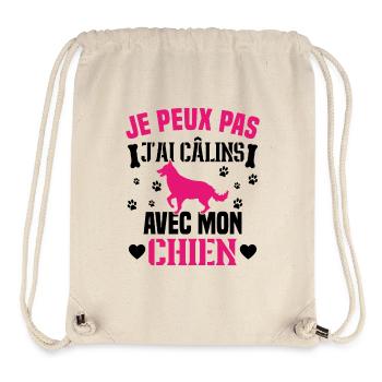 Ich kann nicht mit meinem Hundehumor kuscheln - Stanley/Stella recycelter Gym Bag - Naturweiß - Vorne