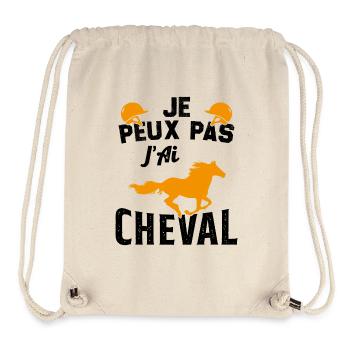 je peux pas jai cheval - Sac à cordon recyclé Stanley/Stella - blanc naturel - Devant