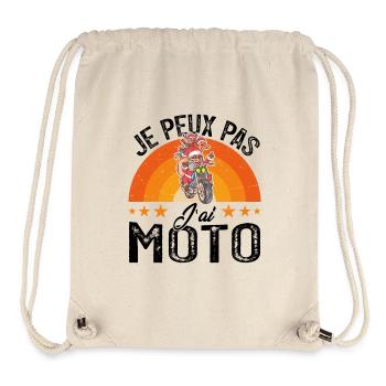 Je peux pas j ai moto - Sac à cordon recyclé Stanley/Stella - blanc naturel - Devant