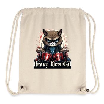 Heavy Metal Headbanger present Schlagzeuger Katze - Stanley/Stella recycelter Gym Bag - Naturweiß - Vorne