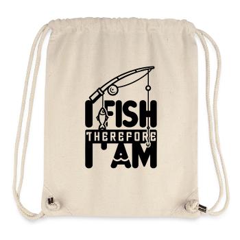 "Ich fische, also bin ich" - minimalistisches Angeln - Stanley/Stella recycelter Gym Bag - Naturweiß - Vorne