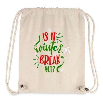 Ist schon Winterpause? - Rot/Grün eingefärbt - Stanley/Stella recycelter Gym Bag - Naturweiß - Vorne