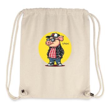 Cooler Freitag im lässigen Stil: Schwein - Stanley/Stella recycelter Gym Bag - Naturweiß - Vorne