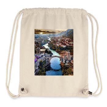 Mostar, Bosnia-Herzegovina, Europe - Stanley/Stella Recycled Gym Bag - natural - Front