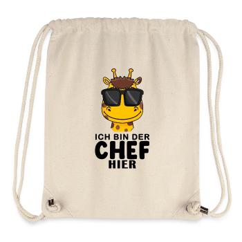 Chef Spruch Anführer Giraffe Motiv - Stanley/Stella recycelter Gym Bag - Naturweiß - Vorne