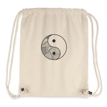 Modèle de signes Yin et Yang - Sac à cordon recyclé Stanley/Stella - blanc naturel - Devant