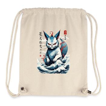 Kawaii Monster Katze Yokai Vintage Katzen Design - Stanley/Stella recycelter Gym Bag - Naturweiß - Vorne