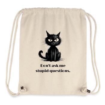 Black Cat Comic Style Funny Saying - Stanley/Stella Recycled Gym Bag - natural - Front