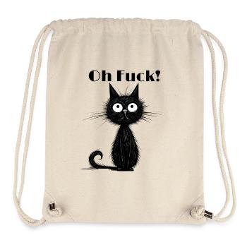 Black funny cat cursing oh fuck - Stanley/Stella Recycled Gym Bag - natural - Front