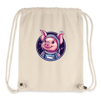 A Funny Space Pig Astronaut - Stanley/Stella Recycled Gym Bag - natural - Front