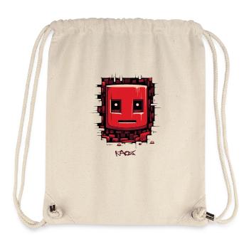 Surface fissurée : Visage de robot - Sac à cordon recyclé Stanley/Stella - blanc naturel - Devant