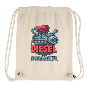 Puissance des moteurs diesel - Sac à cordon recyclé Stanley/Stella - blanc naturel - Devant