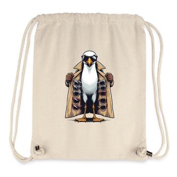 Möwe im Trenchcoat Sonnenbrillen Dealer Verkäufer - Stanley/Stella recycelter Gym Bag - Naturweiß - Vorne
