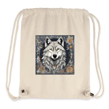 Artful autumnal wolf motif - Stanley/Stella Recycled Gym Bag - natural - Front