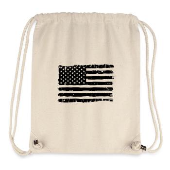 USA Flagge Schwarz Weiß - Stanley/Stella recycelter Gym Bag - Naturweiß - Vorne