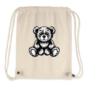 Mignon Monochrome Teddy Bear Design - Sac à cordon recyclé Stanley/Stella - blanc naturel - Devant