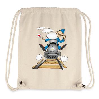 Alte Dampflokomotive - Stanley/Stella recycelter Gym Bag - Naturweiß - Vorne