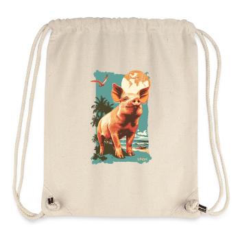 Art Deco Holiday Travel Palen Beach Pig - Stanley/Stella Recycled Gym Bag - natural - Front