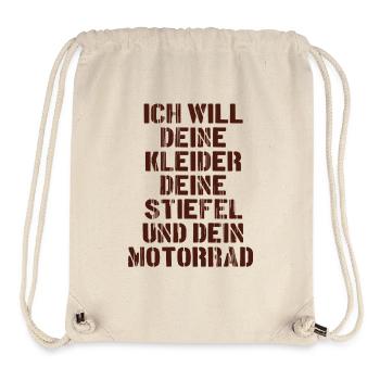 Kleider - Stiefel - Motorrad Spruch - Stanley/Stella recycelter Gym Bag - Naturweiß - Vorne