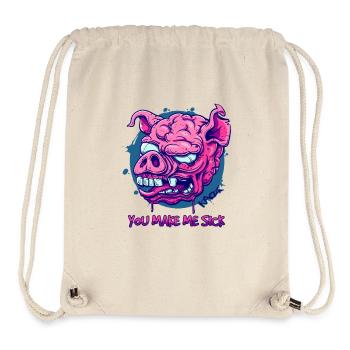 Das kranke Zombie-Hirn-Schwein - Stanley/Stella recycelter Gym Bag - Naturweiß - Vorne
