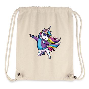Illustration de danseuse de licorne arc-en-ciel - Sac à cordon recyclé Stanley/Stella - blanc naturel - Devant