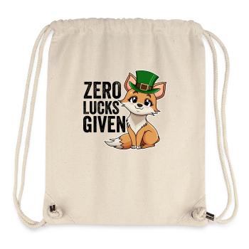 Zero Lucks Given Cute Kawaii Fox Ireland Irish Pun - Sac à cordon recyclé Stanley/Stella - blanc naturel - Devant