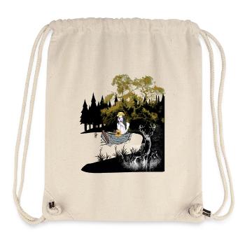 sensual, girl, deer, boat, nature, lake, solitude - Stanley/Stella Recycled Gym Bag - natural - Front