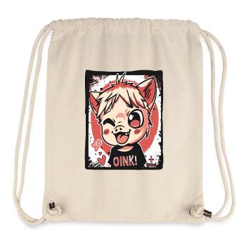 Freches kleines Anime-Kinder-Schweinchen, Oink! - Stanley/Stella recycelter Gym Bag - Naturweiß - Vorne