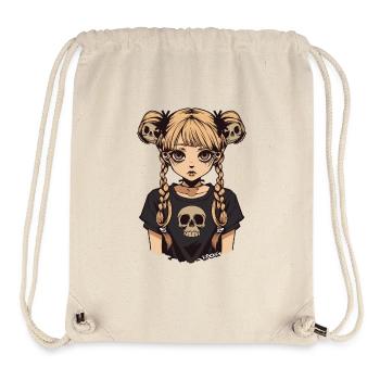Anime Emo Mädchen mit Zöpfen und Totenköpfen - Stanley/Stella recycelter Gym Bag - Naturweiß - Vorne