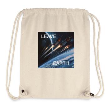 Retro Style Plakat Raumfahrt „Leave Earth“ - Stanley/Stella recycelter Gym Bag - Naturweiß - Vorne