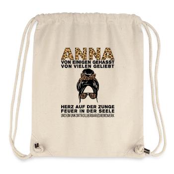 Anna Gehasst Geliebt Großes Mundwerk - Stanley/Stella recycelter Gym Bag - Naturweiß - Vorne