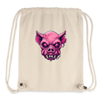 Creepy Pink Horror Zombie Pig - Stanley/Stella Recycled Gym Bag - natural - Front