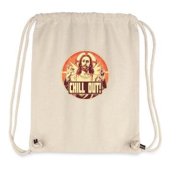 Religion Jésus-Christ Sauveur, Détendez-vous - Sac à cordon recyclé Stanley/Stella - blanc naturel - Devant