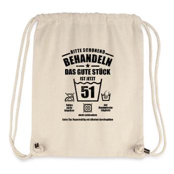Schonend behandeln - 51. Geburtstag Geschenk - Stanley/Stella recycelter Gym Bag - Naturweiß - Vorne
