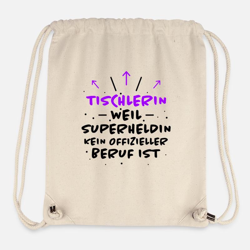 Tischlerin Spruch Schreinerin Tischlerin Geschenk - Stanley/Stella recycelter Gym Bag - Naturweiß