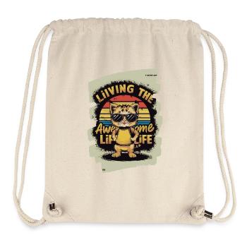 Koala avec lunettes de soleil et texte lifestyle - Sac à cordon recyclé Stanley/Stella - blanc naturel - Devant