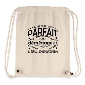 Déménageur cadeau Déménageur le vrai Déménageur - Sac à cordon recyclé Stanley/Stella - blanc naturel - Devant